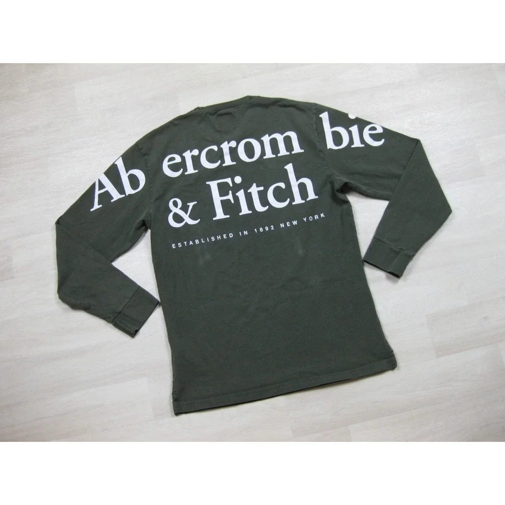 Vintage Y2K Abercrombie & Fitch Long Sleeve T Shirt (L) Preppy AOP 2000s